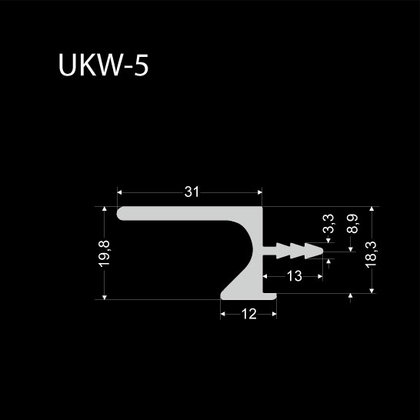 Profil UKW 5, L-3,5m HLINÍK