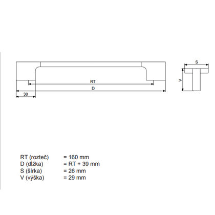 Madlo C582-W251- 160mm, INOX, výpredaj