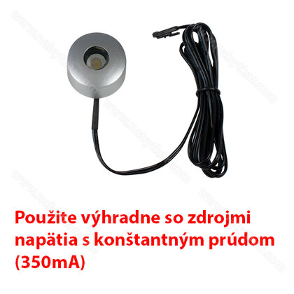 LED bodovka - NO32, 1.0W, 350mA, biela neutrál, mal.striebro / Hecca