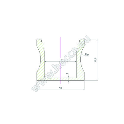 LED Profil 04 - 3m, hlinik vonkajší profil 15,5x18mm (bez krycej lišty)