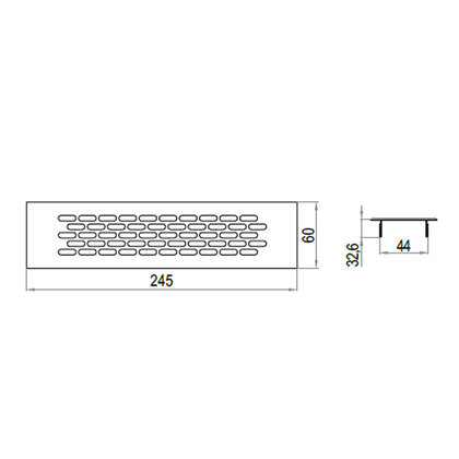 Ventilačná mriežka 60 x 245 mm
