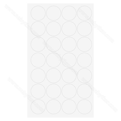 Krytky samolep.fi 20 mm 8681 sm biela (1 plátok= 28 krytiek)nr.318