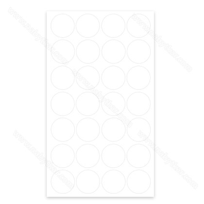 Krytky samolep.fi 20 mm W980 SM biela (1 plátok= 28 krytiek) nr.320