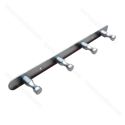 Vešiaková lišta - 4 rovné vešiaky (300x25/158) leštený inox / LUX
