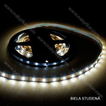 LED PAS 2835 IP20, 60LED/m 12V, š-8mm, L-5m,(1m=12W)18-20 LM, biela studená/TOP