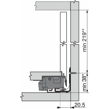 Legrabox, bočnice 770F5002S biele, 500 mm /Blum