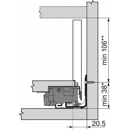 Legrabox, bočnice 770K5002S Orion sivá matná, 500 mm /Blum