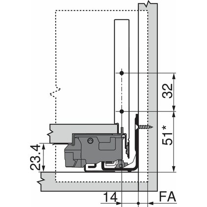 Legrabox, bočnice 770K5002S Orion sivá matná, 500 mm /Blum