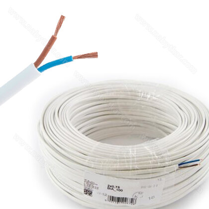 Kabel 2x 0,75 mm biely (bal:100 bm)