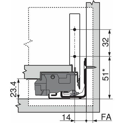 Legrabox, bočnice 770M5002S biele, 500 mm /Blum