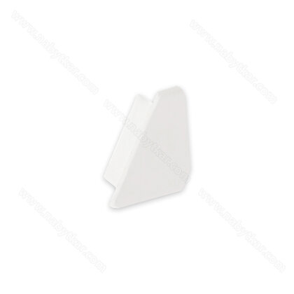 LED PROFIL - 16x13mm Rohový, Profil - hliník, koncovka biela , pravá/CP