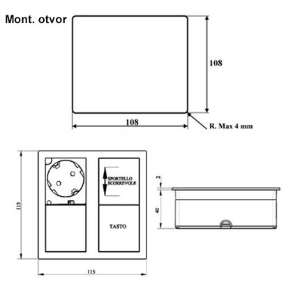Stolová zásuvka Versahit dual 2x230 V 