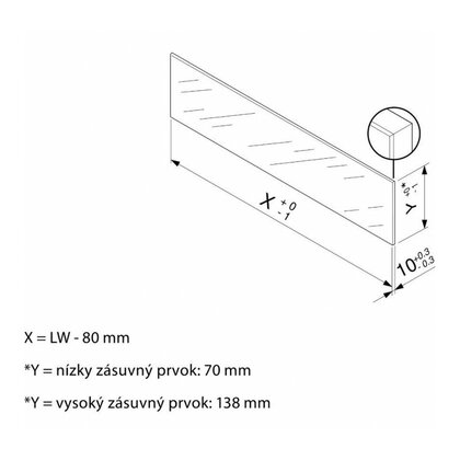 Legrabox, vysoké sklo pre šírku korpusu 600 mm  ZE7W482G /Blum