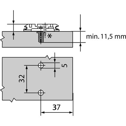 Platnička CLIP H0 EXPANDO s hmoždinkami a excentrom 3D, 174H7100E /Blum