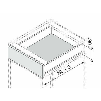 Legrabox, bočnice 770M3502S Orion sivá matná, 350 mm /Blum