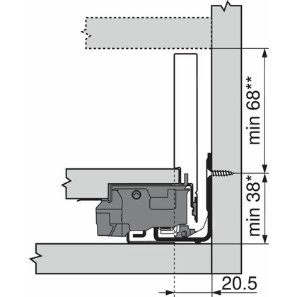 Legrabox, bočnice 770M3502S Orion sivá matná, 350 mm /Blum