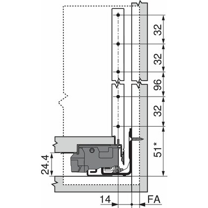 Legrabox, bočnice 770F4002S Orion sivá matná, 400 mm /Blum