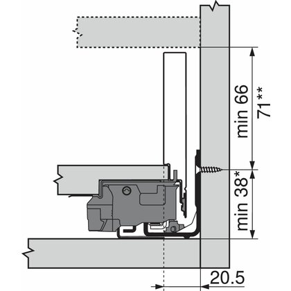 Legrabox, bočnice 770M3002S Orion sivá matná, 300 mm /Blum
