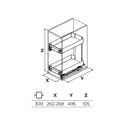Cargo košík "30" 004 PRO LINE, bočný-s tlmením, Antracit / SIGE