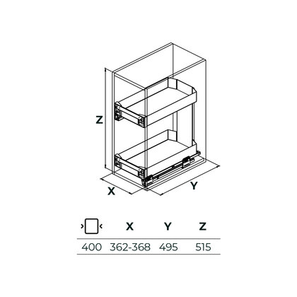 Cargo košík "40" 004 PRO LINE, bočný-s tlmením, Antracit / SIGE