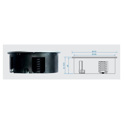 Stol.otoč.zásuvka TWIST 2 946.106 1x zásuvka 230V + USB A/C 22W + 2m napájací kábel,čierna matná