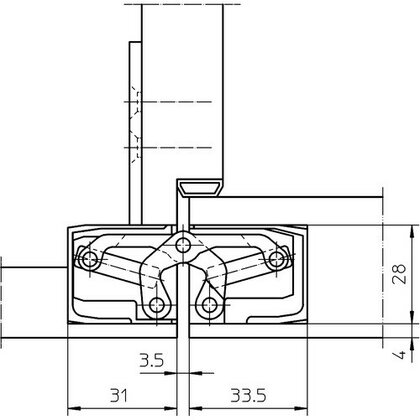 Záves Tectus TE 340 3D F1 pre bezfalcové reverzné dvere do 80 Kg - hliník (bal:2 ks)