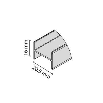 Profil H domus , zlatý industrial 3m  /Laguna