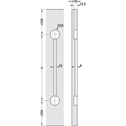 Häfele 407.90.203  Vyrovn. kov. Planofit, pre dvere do 2650 mm, čierne(407.90.209:2+407.90.271:2bal)
