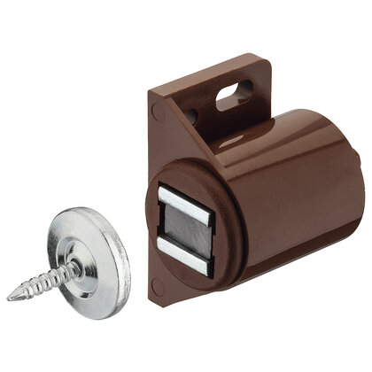 Häfele Magnet, přídržná síla 3,0–4,0 kg, na priskrutkovanie, kulatá, hnedá