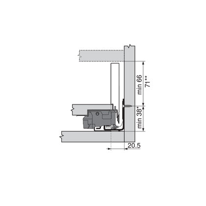 Legrabox, bočnice 770M5502S Orion sivá matná, 550 mm /Blum