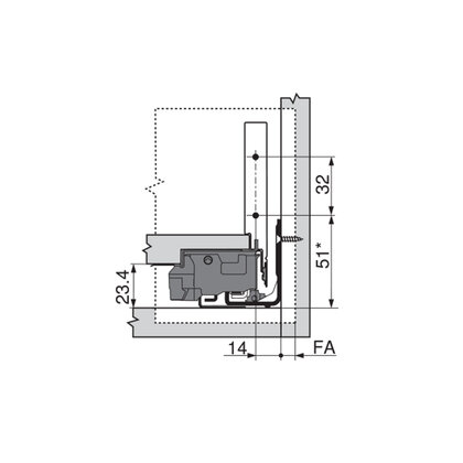 Legrabox, bočnice 770M5502S Orion sivá matná, 550 mm /Blum