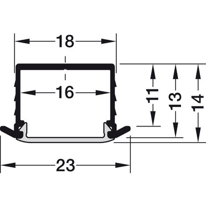  Profil 1191 pro osvětlovací LED pásky,Hliník + krycia lišta mliečna, 2500 mm 833.72.984