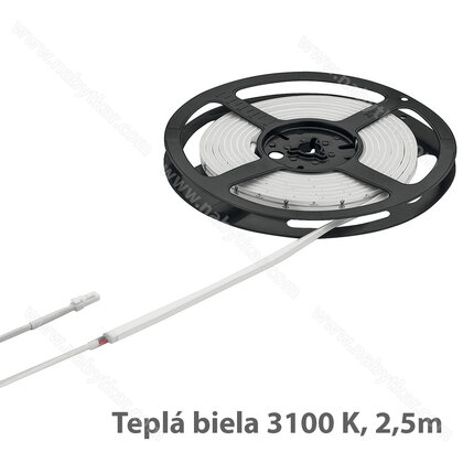LED páska v silik. puzdre, LED 1163 24 V 2-pólová (jednof.), drážk. 4 x 8 mm,180 LED/m, 9,6 W/m 2,5m