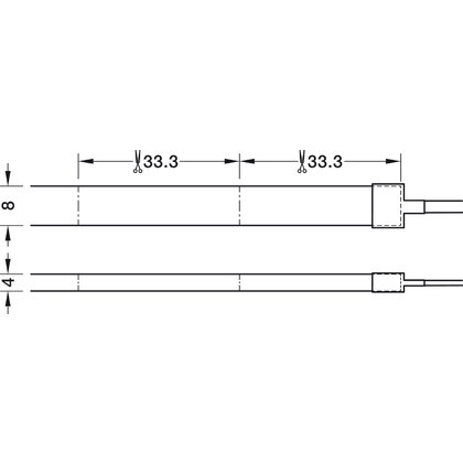 LED páska v silik. puzdre, LED 1163 24 V 2-pólová (jednof), drážk. 4 x 8 mm, 180 LED/m, 9,6 W/m IP44