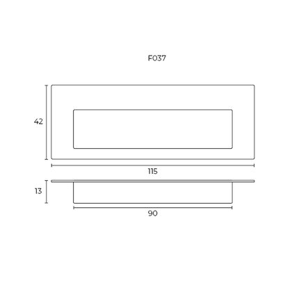 Madlo zápustné F037 115x42x13 mm, inox