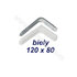 Uholník s krytkou 120x25x80,hr.plechu 0,9mm, biely / NB (balenie:2ks)